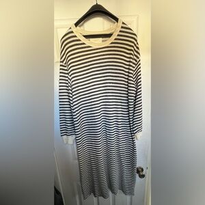 The GREAT. Sweatshirt Sleep Dress black&white LongSleeve 100%cotton sz1(Sm)
